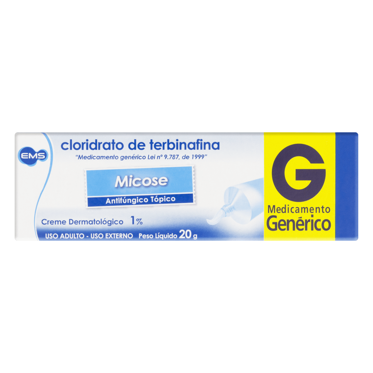 Cloridrato de Terbinafina 10mg/g Creme Dermatológico - Bisnaga com 20 g