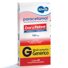 Paracetamol 750mg Caixa com 20 Comprimidos