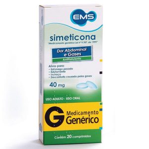 Simeticona 40mg Comprimido - Caixa com 20 Comprimidos