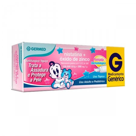 Nistatina + Óxido de Zinco 100000mg/g + 200UI/g Pomada Dermatológica - Bisnaga com 60 g