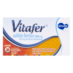 Vitafer 109mg Comprimido Revestido - Frasco com 50 Comprimidos