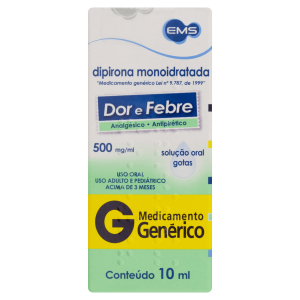 Dipirona 500mg/mL Solução Oral (Gotas) - Frasco com 10mL