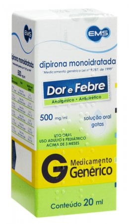 Dipirona 500mg/mL Solução Oral (gotas) Frasco com 20mL