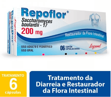 Repoflor 200mg - 6 Cápsulas Duras
