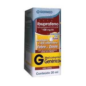 Ibuprofeno 100mg/mL Suspensão Oral (gotas) Frasco com 20mL Sabor Salada de Frutas