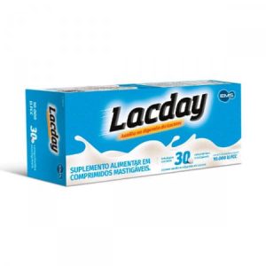 Lacday 10.000U.Fcc Enzima Lactase 30 Comprimidos Mastigáveis
