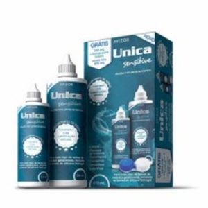 Kit Solução para Lentes de Contato Unica Sensitive 350mL + Grátis 120mL + Estojo