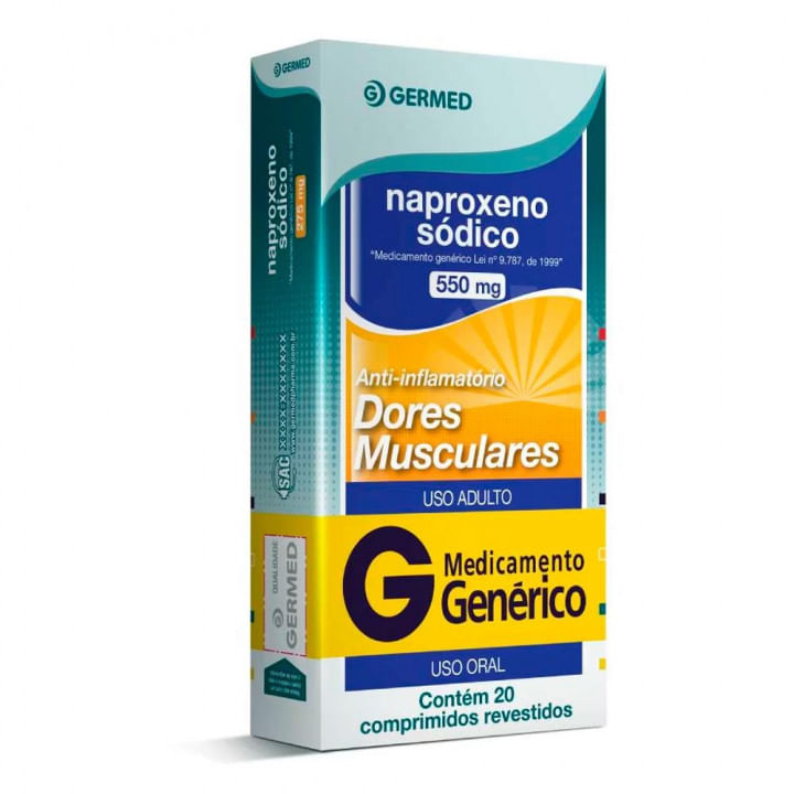 Naproxeno 550mg Comprimido Revestido - Caixa com 20 Comprimidos