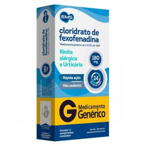 Cloridrato de Fexofenadina 180mg Caixa com 10 Comprimidos Revestidos