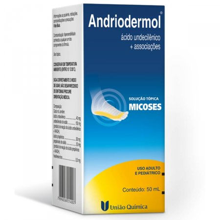 Andriodermol 2mg/g + 150mg/g + 60mg/g + 0.5mg/g Solução Tópica - Frasco com 50 mL