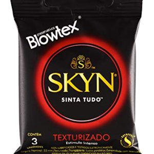 Preservativo Blowtex Skyn texturizado com 3 unidades