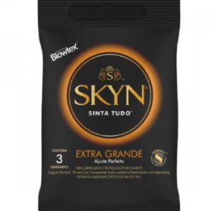 Preservativo Blowtex Skyn extra grande com 3 unidades