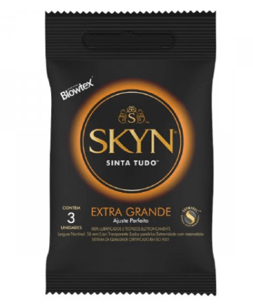 Preservativo Blowtex Skyn extra grande com 3 unidades