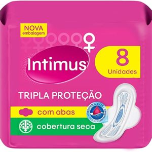 Absorvente Intimus Gel Tripla Protecao Cobertura Seca Com Abas, 8 Unidades