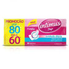 Protetor Diário Sem Abas Intimus Cuidado Diário Pacote 80 Unidades Leve Mais Pague Menos