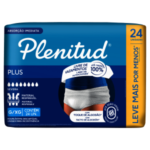 Roupa Íntima Descartável Plenitud Protect Plus G/Xg Pacote Leve 24 Pague 22 Unidades
