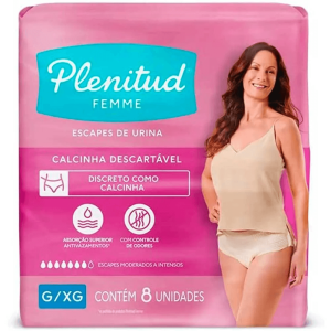 Roupa Íntima Femme Plenitud G/XG 8 Unidades