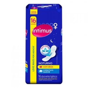 Absorvente Intimus Gel Noturno suave, com abas, 16 unidades