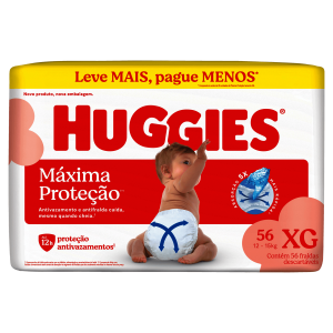 Fralda Descartável Huggies Supreme Care Pacote Hiper XG 56 Unidades