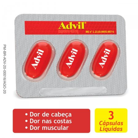 Advil 400mg Cápsula Mole - Blíster com 3 Cápsulas