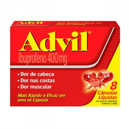 Advil 400mg Cápsula Mole - Caixa com 8 Cápsulas