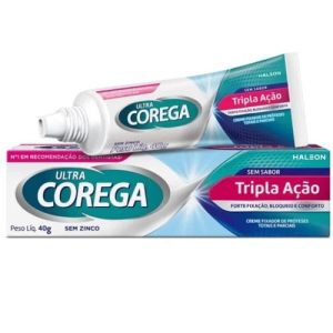Creme Fixador de Prótese Total e Parcial Corega Ultra Tripla Ação sem sabor com 40g