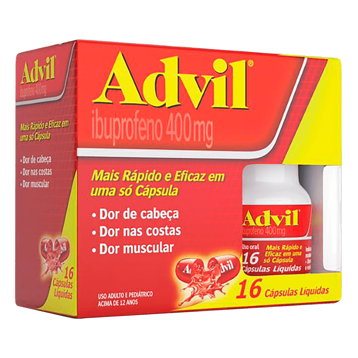 Advil 400mg Cápsula Mole - Caixa com 16 Cápsulas