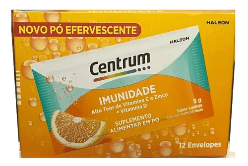 Centrum Imunidade em Pó Sabor Laranja com 12 Sachês