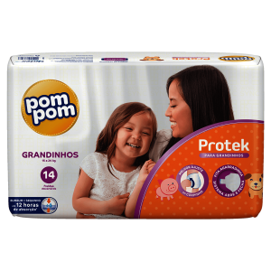 Fralda Pom Pom Protek Baby Grandinhos 14 Unidades