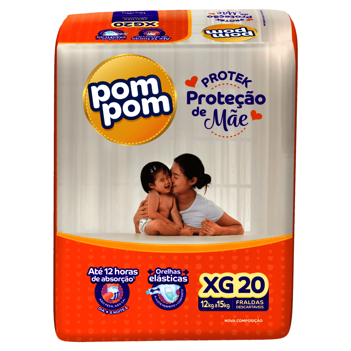 Fralda Pom Pom Derma Protek Tamanho XG 20 Unidades
