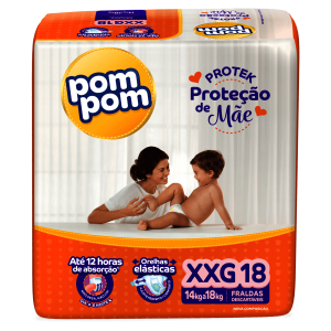 Fralda Descartável Pom Pom Derma Protek Jumbo XXG 18 Unidades