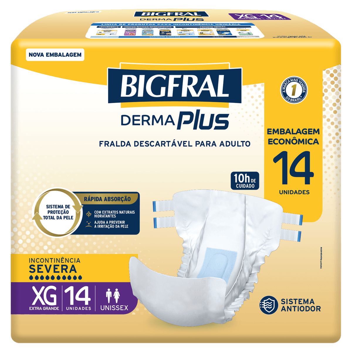 Fralda Geriátrica Derma Plus Bigfral XG 14 Unidades