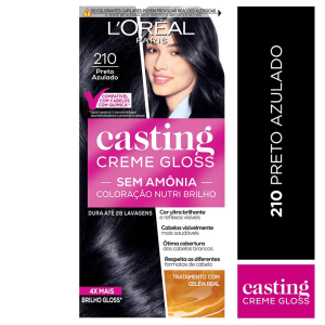 Tintura para Cabelo Casting Creme Gloss Preto Azulado Nº 210