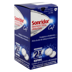 Sonridor Caf 65mg + 500mg Comprimido Efervescente - Blíster com 2 Comprimidos
