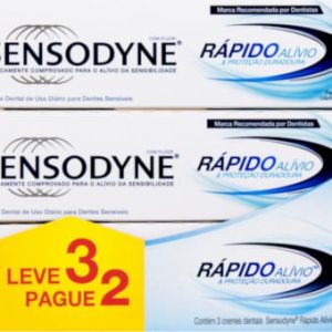 Kit Creme Dental Sensodyne Rápido Alívio 50g 3 Unidades