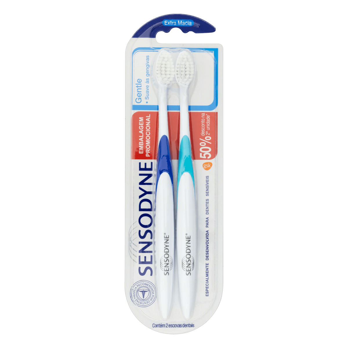 Escova Dental Sensodyne Gentle para Dentes e Gengivas Sensíveis, Cerdas Extra Macias e Limpeza Suave