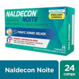 Naldecon Noite 800mg + 4mg + 20mg Comprimido - Caixa com 24 Comprimidos