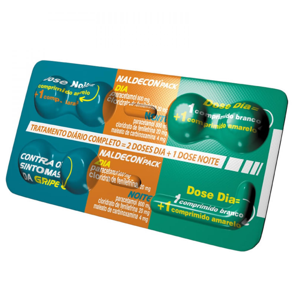 Naldecon Pack 800mg + 4mg + 20mg Comprimido - Blíster com 6 Comprimidos