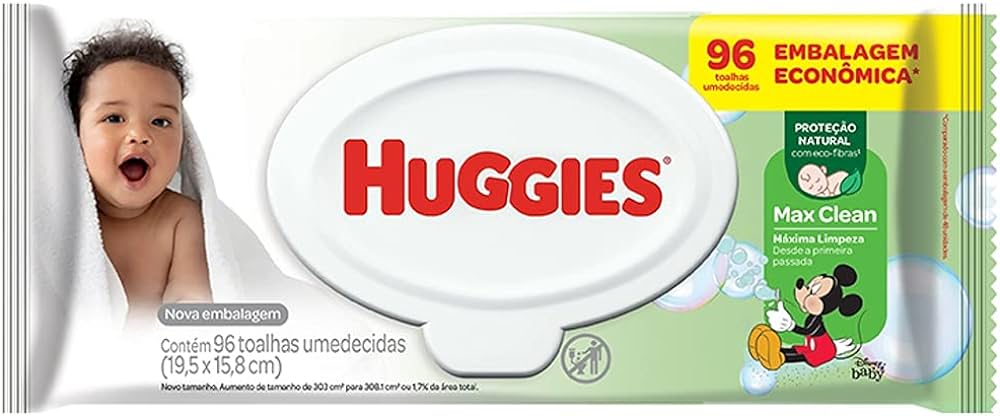 Toalha Umedecida Disney Baby Huggies Max Clean Pacote 96 Unidades Embalagem Econômica