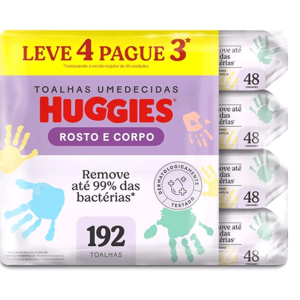 Lenços Umedecidos Huggies One & Don Pacote 192 Unidades