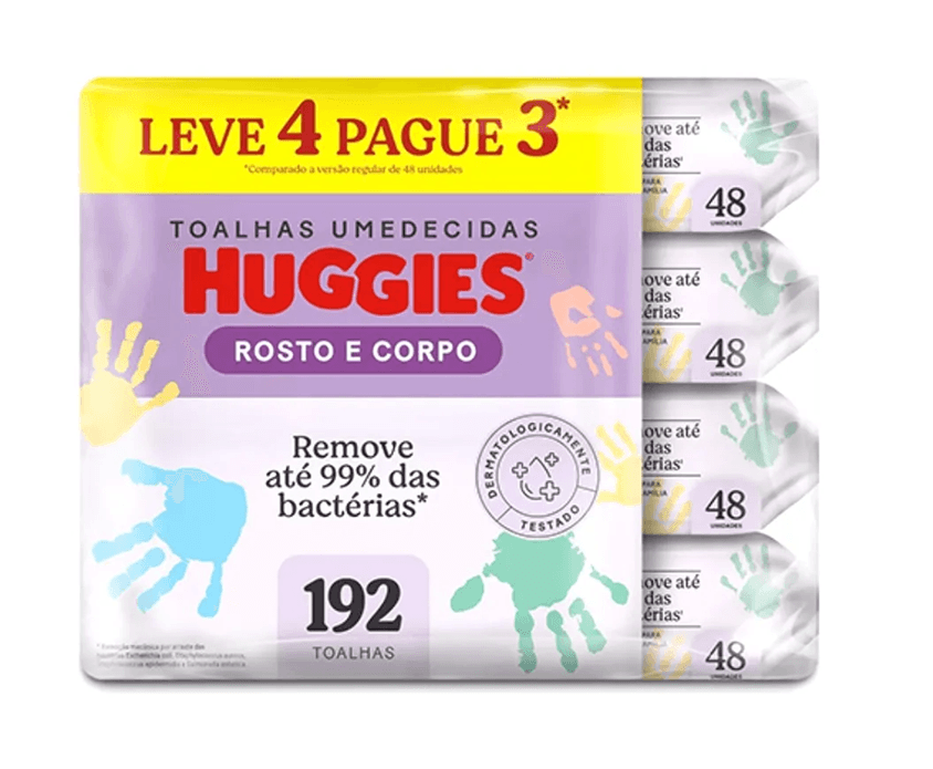 Lenços Umedecidos Huggies One & Don Pacote 192 Unidades