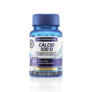 Cálcio 500 D Catarinense - Frasco com 60 Cápsulas