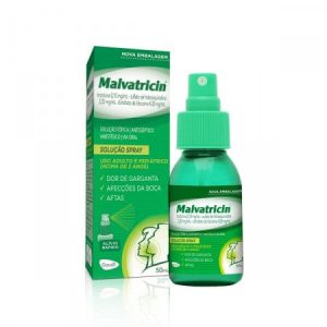 Malvatricin (Spray) 0.1mg/mL + 2mg/mL + 4mg/mL Solução Tópica Oral - Frasco com 50 mL