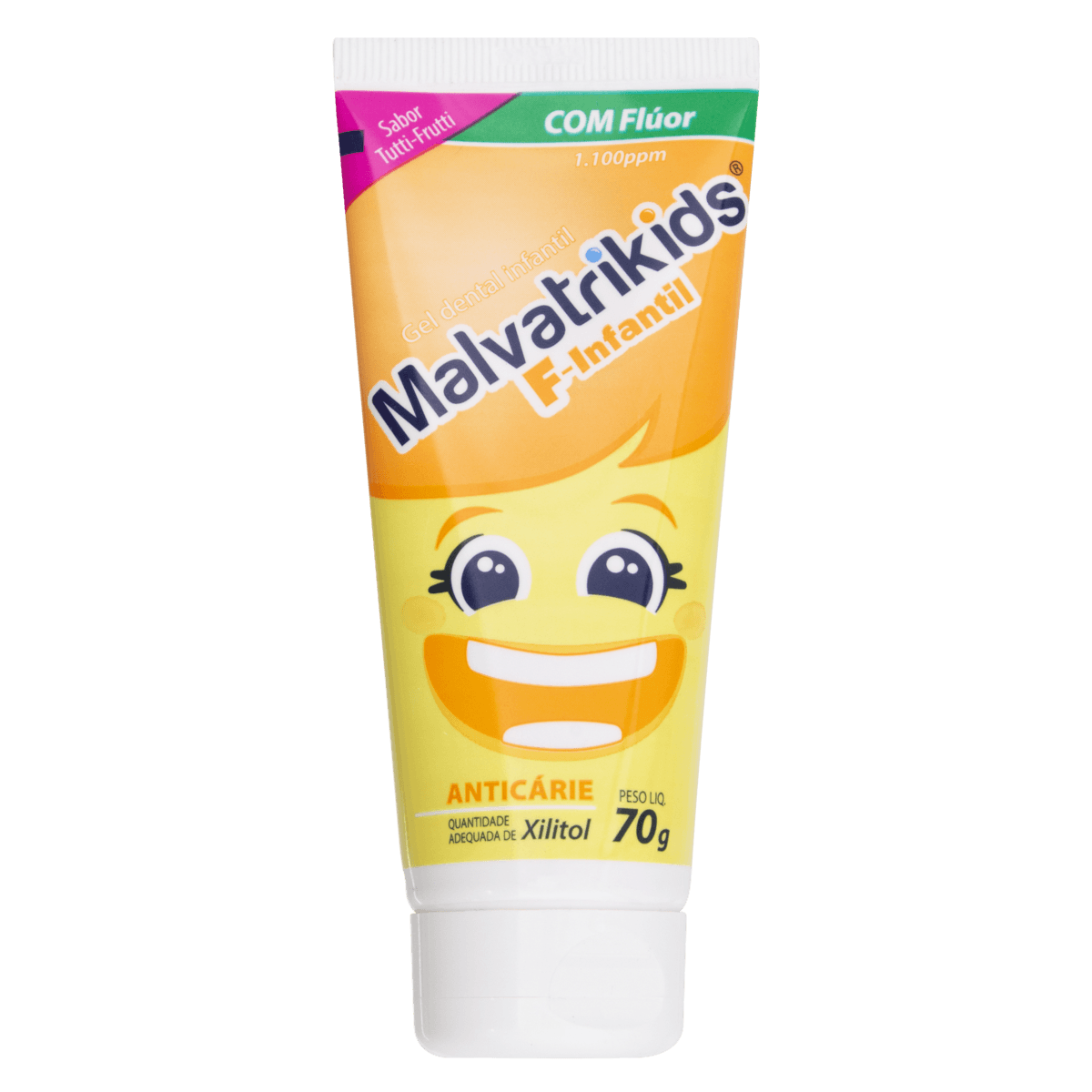 Gel Dental Malvatrikids F-Infantil Anticárie Tutti-Frutti 70g