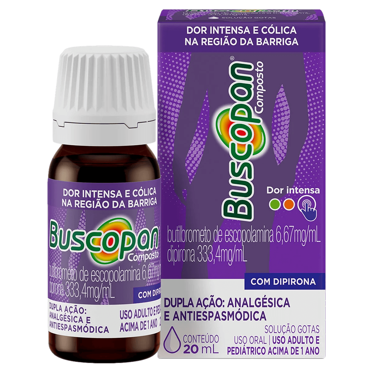 Buscopan Composto 6.67mg/mL + 333.4mg/mL Solução Oral (Gotas) - Frasco com 20mL