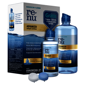 Renu Advanced Kit Solução Multiuso 355mL + 120mL - Grátis com Estojo