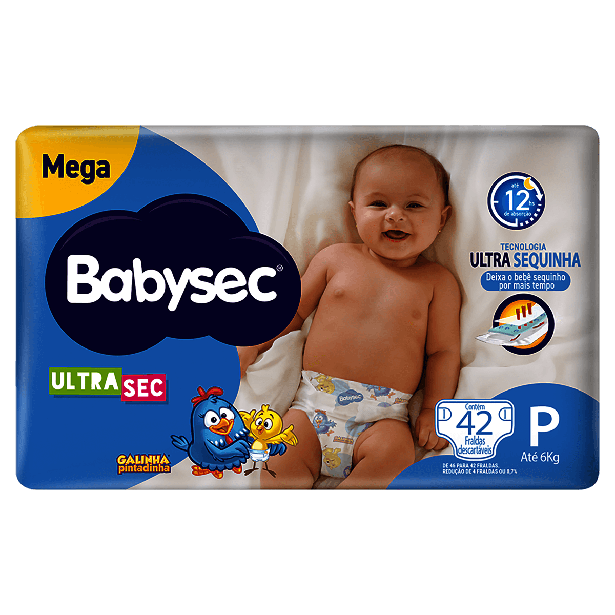Fralda Descartável Babysec Galinha Pintadinha Ultrasec P 42 Unidades