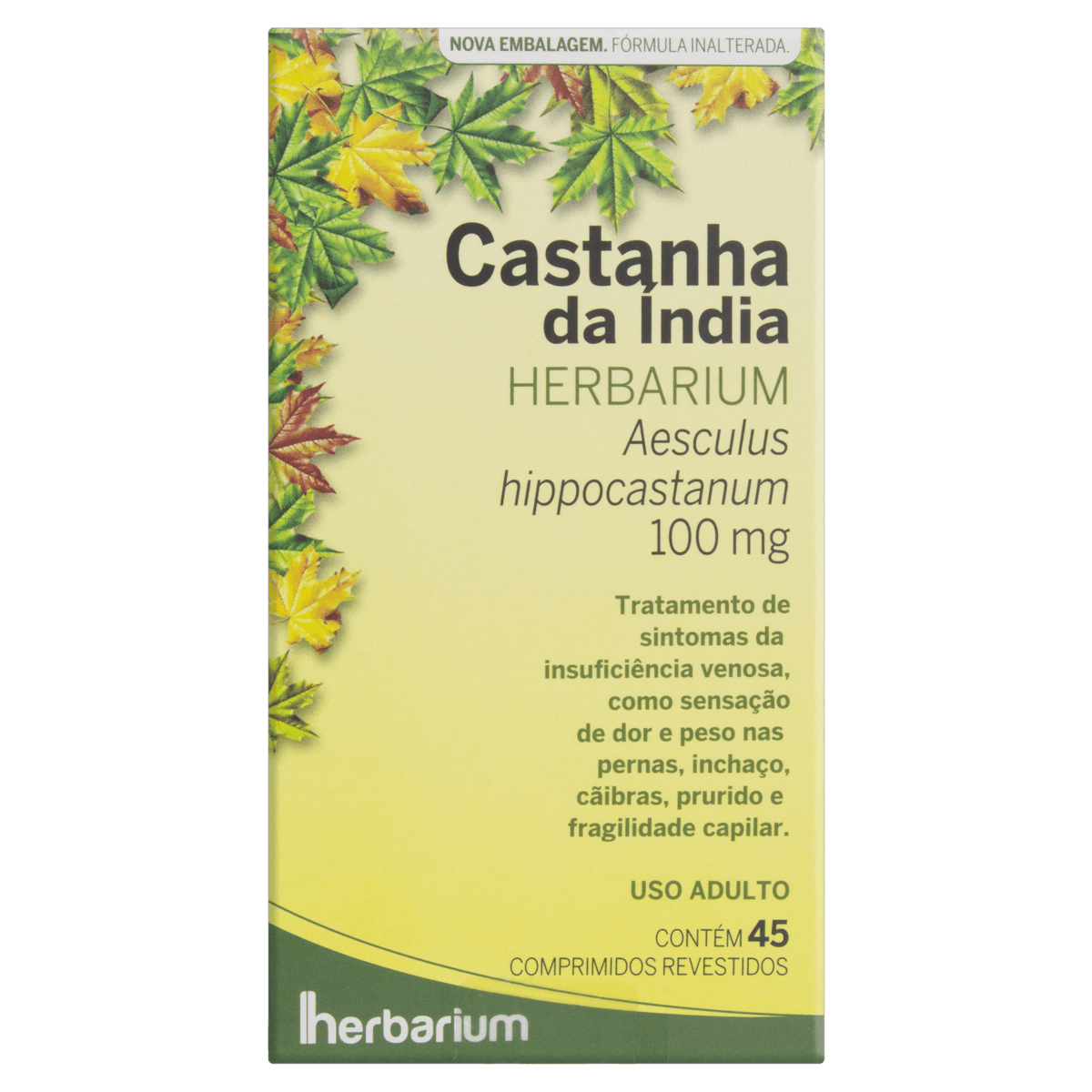 Castanha da Índia 100mg Comprimido Revestido - Caixa com 45 Comprimidos