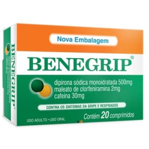 Benegrip 30mg + 2mg + 500mg Comprimido Revestido - Caixa com 20 Comprimidos