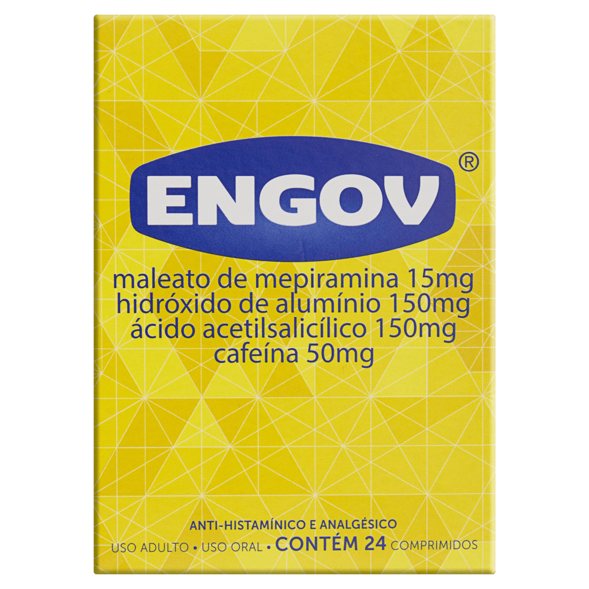 Engov 50mg + 15mg + 150mg + 150mg Comprimido - Caixa com 24 Comprimidos